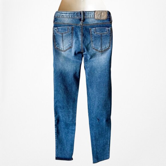 X Jeans Style Ripped Knee Distressed Mid Rise Skinny Denim Jeans Size XXS/XS - Picture 7 of 8